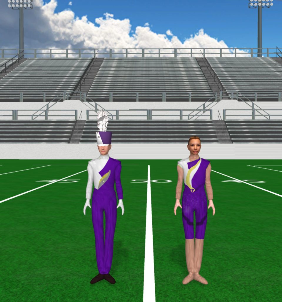 Purple and White Purple Yellow And White Uniform And Guard 959x1024