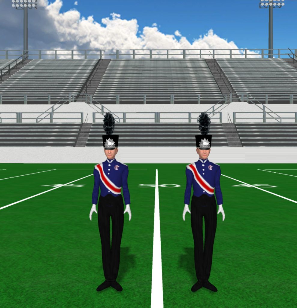 Blue and Black Blue Uniform With Red Stripe 989x1024