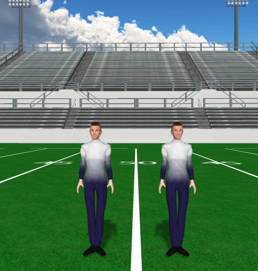 White to Blue Fade Blue And White Guard Uniform 977x1024
