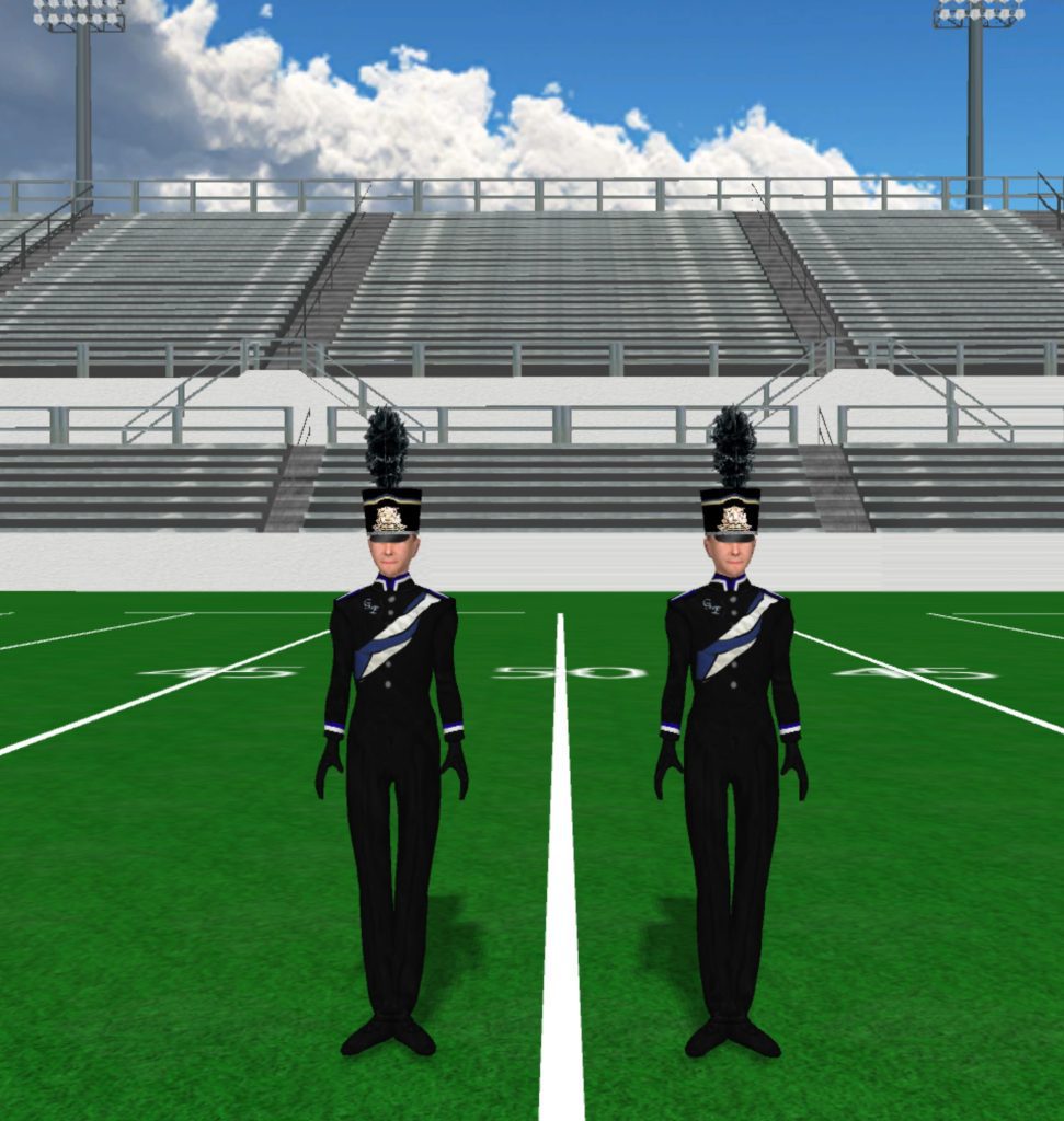 Black with Blue Baldric Black With Blue And White Stripe Uniform 971x1024